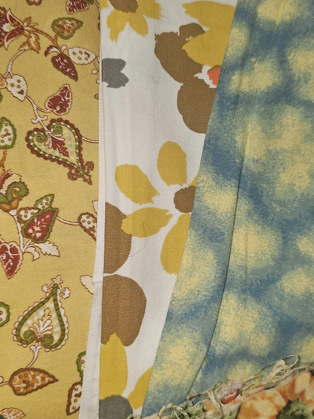 4 Lbs Plus Assorted Green & Yellow Floral Cotton Fabric Bundle - Home Accents